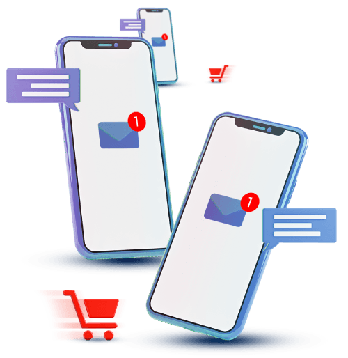 Smartphones with SMS marketing notifications