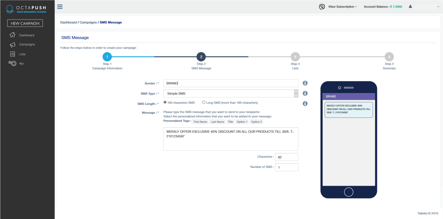 Channel selection for sending Landing Pages