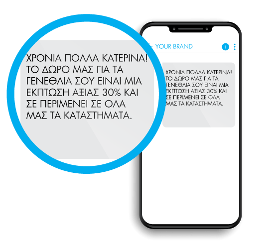 Personalized SMS marketing message